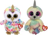 Ty - Knuffel - Beanie Buddy - Enchanted Owl & Cooper Sloth