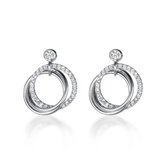 Oorbellen dames | oorringen dames | zilveren dames oorbellen | 925 zilver | Zirkonia stenen | dubbele oorringen | cadeau voor vrouw |
