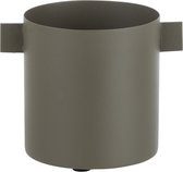 J-Line Bloempot Rond Ijzer Groen Small Set van 4 stuks