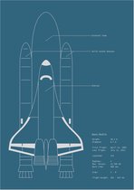Space Shuttle blauwdruk | A3 poster