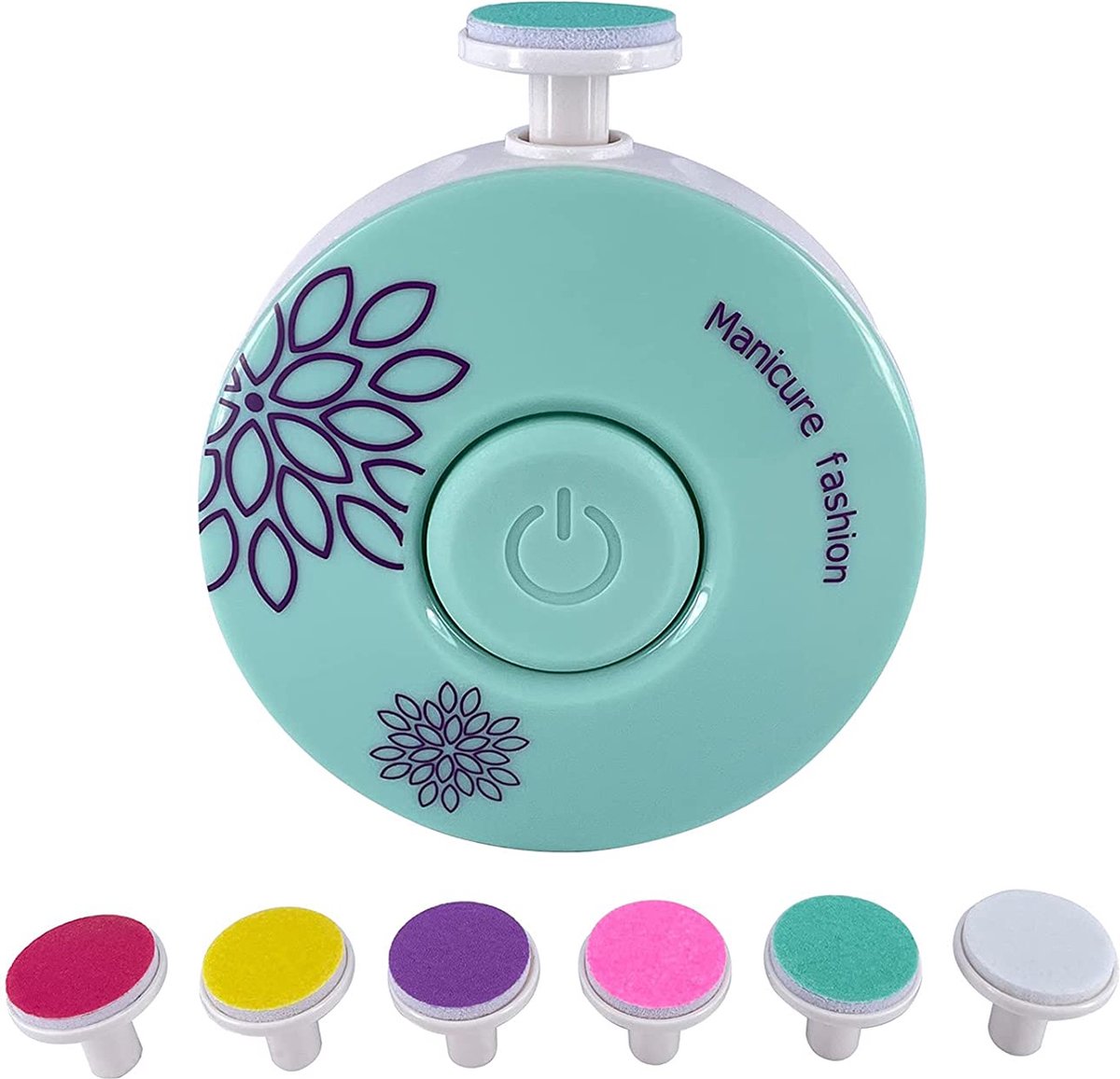 haakaa Baby nageltrimmer elektrische baby nagelknipper kit voor pasgeborenen, peuters of volwassenen vingernagels en teennagels verzorging met extra 4 vervangende pads nieuwe combo, weide
