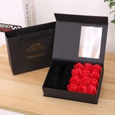 Rode Valentijn Rozen Giftbox - Valentijn - Cadeau - Rood/Zwart
