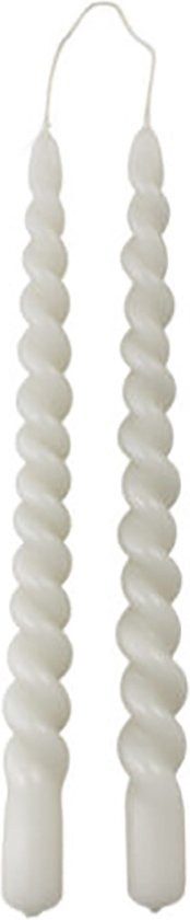 Rustik Lys - Swirl - Swirl kaarsen - Pebble - Gedraaide kaarsen - 2.1 x 29 cm - set van 2 stuks