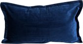 Kussenhoes Luxury Velvet - Donkerblauw Long - Kussenhoes - 30x50 cm - Sierkussen - Polyester - Fluweel