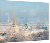 De Hermitage van Sint-Petersburg in winters landschap - Foto op Plexiglas - 60 x 40 cm