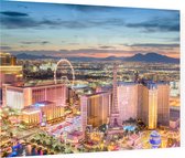 Luchtfoto van de Las Vegas Strip met zicht op The Mirage - Foto op Plexiglas - 90 x 60 cm