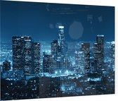 Skyline van nachtelijk Los Angeles City Center - Foto op Plexiglas - 60 x 40 cm