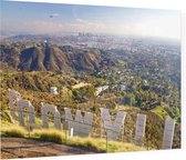 Zicht op downtown Los Angeles vanaf het Hollywood Sign - Foto op Plexiglas - 60 x 40 cm