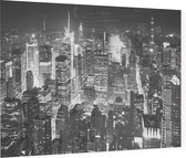 Zwart en wit luchtfoto van downtown New York City - Foto op Plexiglas - 60 x 40 cm