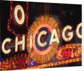 Neon letters van het wereldberoemde Chicago Theatre - Foto op Plexiglas - 60 x 40 cm