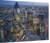 Blik op The Gherkin in het financiële hart van Londen - Foto op Plexiglas - 80 x 60 cm