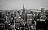 Artistiek beeld van de skyline van New York bij nacht - Foto op Forex - 90 x 60 cm