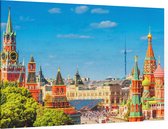 Kleurrijke blik op het Rode Plein en Kremlin in Moskou - Foto op Canvas - 45 x 30 cm