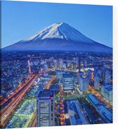 De skyline van Yokohama voor Mount Fuji in Groot Tokio - Foto op Canvas - 60 x 60 cm