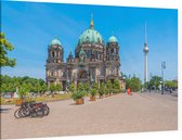 De Berlijn kathedraal en TV-toren van het Alexanderplein - Foto op Canvas - 45 x 30 cm
