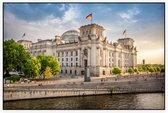 Rijksdaggebouw aan het Plein van de Republiek in Berlijn - Foto op Akoestisch paneel - 90 x 60 cm