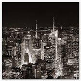 De felle neon verlichting van New York City bij nacht - Foto op Akoestisch paneel - 100 x 100 cm