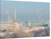De Hermitage van Sint-Petersburg in winters landschap - Foto op Canvas - 45 x 30 cm