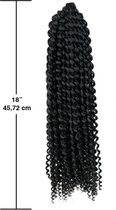 Purfect Hair - 6x Water Wave - 46 cm - Crochet - 1B - Zwart Nep Haar Extension