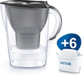 BRITA waterfilter Marella wit incl. 6 MAXTRA + filterpatronen - BRITA filter voor leidingwater ter vermindering van kalk, chloor, lood, koper en smaakverstorende stoffen in het water