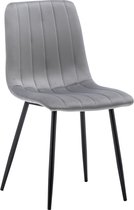 IN-HOME Eetkamerstoelen Set van 6 Farris - Grijs - Metaalpoot - Fluweel - Velvet eetstoel