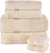Premium Luxe Collectie, Handdoeken Zacht 100% Katoen, Premium Kwaliteit,Milieuvriendelijk (handdoekenset - set van 6, zandbeige)