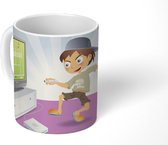 Mok - Gamen - Opa - Jongen - Tekening - 350 ML - Beker