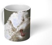 Mok - Koffiemok - Zijaanzicht van een gapende Maltezer puppy - Mokken - 350 ML - Beker - Koffiemokken - Theemok