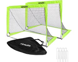 foto van VirtuFit Pop-Up Voetbaldoelen Set - Voetbalgoals - 120 x 90 x 90 cm - Set - Buitenspeelgoed voor Kinderen - Voetbal - Eenvoudig op te Zetten - Voetbaltraining