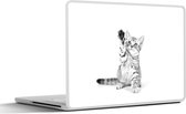 Laptop sticker - 15.6 inch - Kitten - Poot - Wit - Meisjes - Kinderen - Jongens - Kind - 36x27,5cm - Laptopstickers - Laptop skin - Cover
