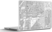 Laptop sticker - 12.3 inch - Historische stadskaart van Alkmaar - zwart wit - 30x22cm - Laptopstickers - Laptop skin - Cover