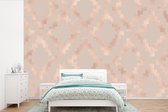 Motif de Luxe en diamants en or rose sur fond vieux rose 420x280 cm