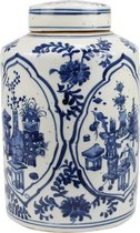 Fine Asianliving Pot à Gingembre Chinois Blauw Wit Porcelaine D19xH29cm