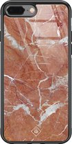 iPhone 8 Plus/7 Plus hoesje glass - Marble sunkissed | Apple iPhone 8 Plus case | Hardcase backcover zwart