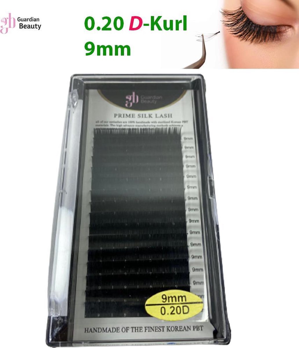 Guardian Beauty Prime Silk Lashes 9mm 0.20 D-krul | Wimpers Extensions | Eyelashes | Wimpers | Wimperextensions