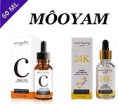 MÔOYAM Serum Pakket - Vitamine C Serum En 24K Gold Serum - Facial serum - Gezichtsserum - Anti Rimple - Huid Herstellend - Anti Aging - 60ML - Met Gratis Masker Samples