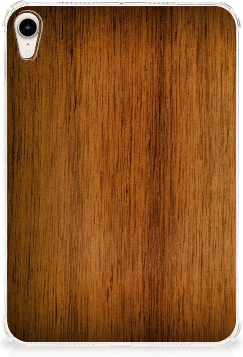 Apple iPad mini 6 (2021) Silicone Tablet Hoes Donker Hout