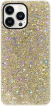 ADEL Premium Siliconen Back Cover Softcase Hoesje Geschikt voor iPhone 13 Pro Max - Bling Bling Glitter Goud