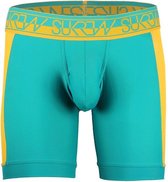 Sukrew - BLOC Sprint Boxer Teal/Mustard - Maat XL - Abundance Collectie - Heren Boxer - Mannen ondergoed