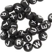 Letterkralen Mix (7 x 4 mm) Black-White (200 stuks)