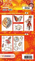 Vlinder - Transparante Stempel - Mixed Media Rood - A6 - Maak mooie Kaarten, Scrapbook en andere creatiieve creaties