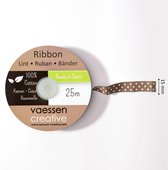Vaessen Creative Lint - 25m 15mm - bruin met stippen