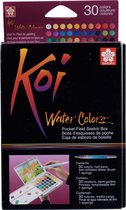 Aquarelles SAKURA Koi | Boîte de poche aquarelle (30 couleurs + pinceau rechargeable)