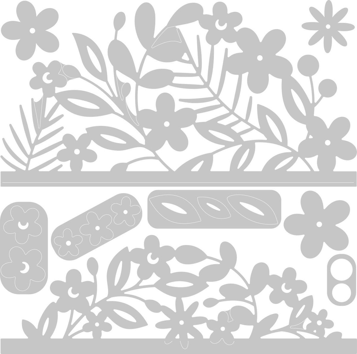 Afbeelding van product Sizzix Thinlits Snijmal - Bloemenranden #2 - 9 stuks