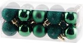Veluw Kerstballen Mix Donkergroen - Ø3cm ( Set van 20 )