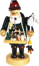 Rookmannetje als speelgoedverkoper | Houten kerstdecoratie / wierookhouder | 32 cm hoog