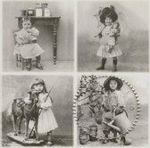 Sagen Vintage Servetten - servetten - 33 x 33 children sepia
