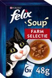 Felix Soup Farm Selectie - Kattenvoer natvoer - Rund, Kip, Lam - 24 x 48g