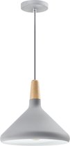 QUVIO Hanglamp Scandinavisch - Lampen - Plafondlamp - Leeslamp - Verlichting - Keukenverlichting - Lamp - Houten kop - E27 Fitting - Met 1 lichtpunt - Voor binnen - Metaal - Aluminium - D 26 