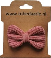 Strik Rib Stof Haarspeld Roze | Klik-Klak Speldje Clip | Baby Kind Meisje Peuter